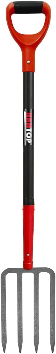 4-Tine Pitch Fork Garden Digging Fork Spading Fork Heavy Duty Pitchfork for Gardening Potato Fork, 43 inches-BloomoryGarden