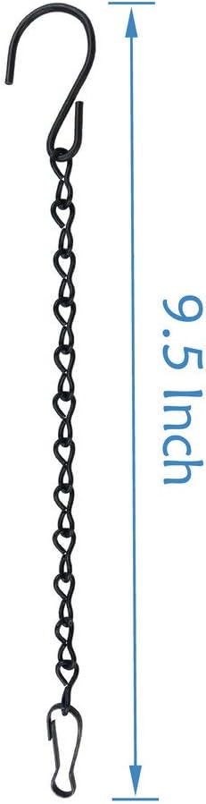 10 Pack 9.5 Inch Black Hanging Chains, Garden Plant Hangers for Hanging Bird Feeders, Billboards, Chalkboards, Basket, Planters, Lanterns, Wind Chimes and Decorative Ornaments Etc-BloomoryGarden