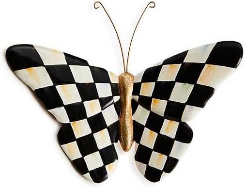 MACKENZIE-CHILDS Pot Climber, Decorative Flowerpot Hanger, Indoor and Outdoor Planter Hanging Decor, Courtly Check Butterfly-BloomoryGarden