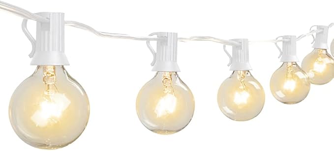 100Ft G40 Outdoor String Lights Patio Lights with 100 Edison Globe Bulbs, Connectable Outdoor String Lights Waterproof UL Listed for Indoor Porch Party Wedding Deck Balcony Wedding Party Decor- White-BloomoryGarden