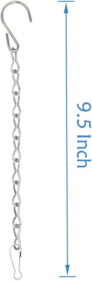 10 Pack 9.5 Inch Silver Hanging Chains for Hanging Bird Feeders, Bird Houses, Planters, Baskets, Birdbaths, Lanterns, Wind Chimes, Billboards, Signs and Ornaments-BloomoryGarden