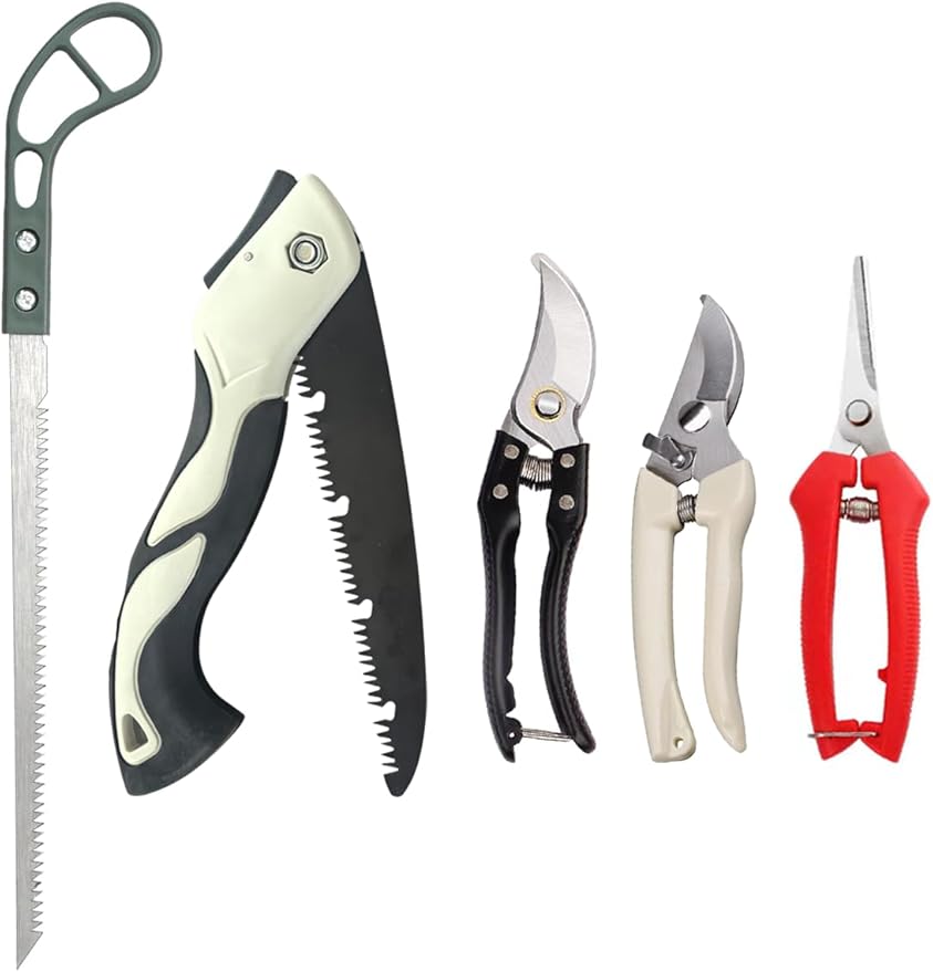 5 Piece Gardening Scissors Folding Saw Pruner Set with Pruner Saw Hand Garden Clippers Set-BloomoryGarden