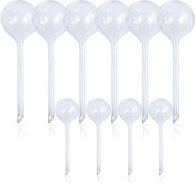 10pcs Plant Watering Devices, Planter Self Watering Globes for Home Potting, Plastic Garden Flower Plant Watering Spikes Automatic Plant Waterer System Set Suit for All Indoor Outdoor Plant-BloomoryGarden