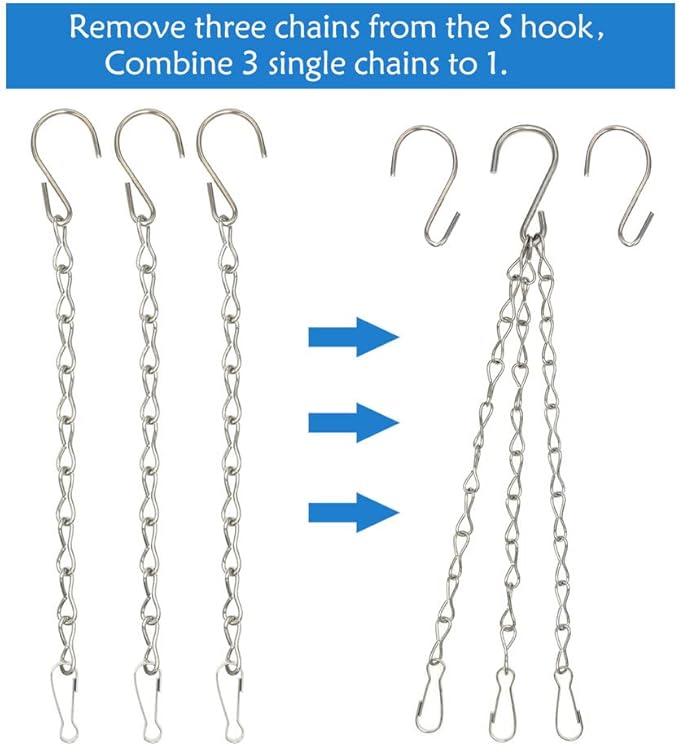 10 Pack 9.5 Inch Silver Hanging Chains for Hanging Bird Feeders, Bird Houses, Planters, Baskets, Birdbaths, Lanterns, Wind Chimes, Billboards, Signs and Ornaments-BloomoryGarden