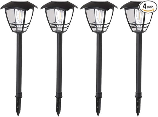 Maggift 4 Pack Vintage Solar Pathway Lights LED Bulbs Solar Powered Garden Walkway Lights for Outdoor Lawn, Patio, Yard, Walkway, Driveway , 15 Lumen-BloomoryGarden
