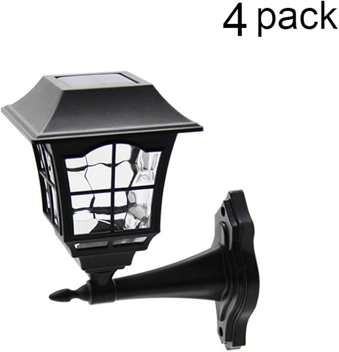 MAGGIFT 4 Pack Solar Wall Lantern Outdoor Playhouse Lights Waterproof 15 Lumens Solar Wall Sconce Light Fixture with Wall Mount Kit for Storage Shed Fence Garden Decor-BloomoryGarden