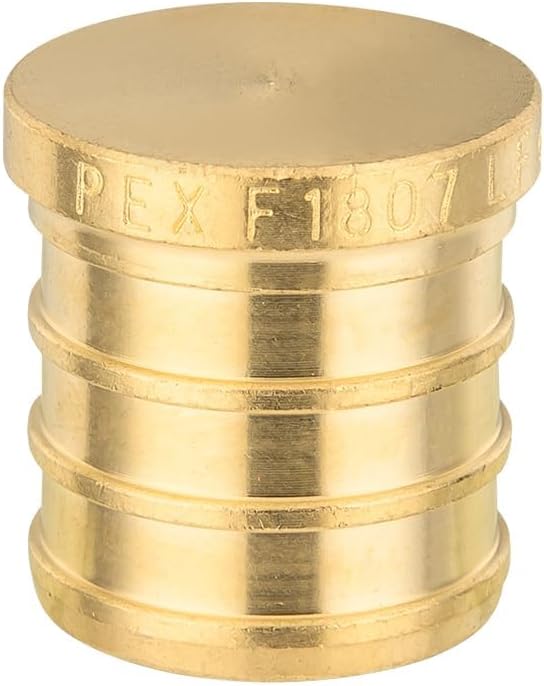 (Pack of 25) EFIELD Pex Plug 1-inch End Cap Brass Crimp Fittings, ASTM F1807