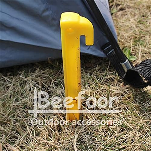 10-Pack Plastic Tent Stakes – 12-Inch Heavy Duty Canopy Anchoring Pegs for Camping, Gardening, Landscaping, Backpacking – Lightweight, Rust-Proof, Reusable Camping Stake-BloomoryGarden