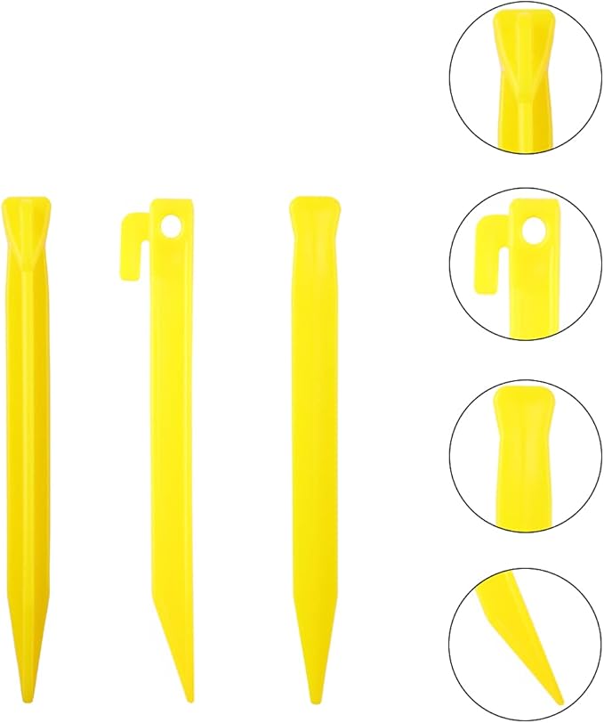 10-Pack Plastic Tent Stakes – 7-Inch Heavy Duty Canopy Anchoring Pegs for Camping, Gardening, Landscaping, Backpacking – Lightweight, Rust-Proof, Reusable Camping Stake-BloomoryGarden