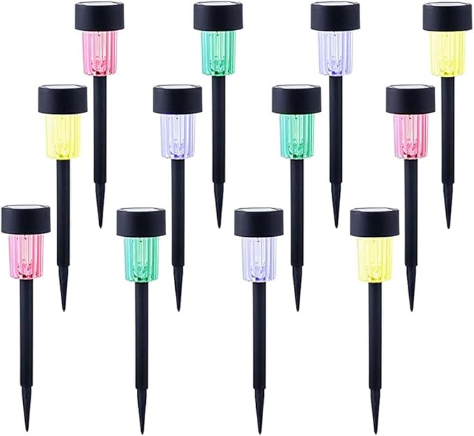 MAGGIFT 12 Pcs Solar Pathway Lights Solar Powered Lights, Outdoor Change Color Automatically Solar Landscape Lights for Lawn, Patio, Yard, Walkway, Deck, Driveway and Garden, RGB Color Changing-BloomoryGarden