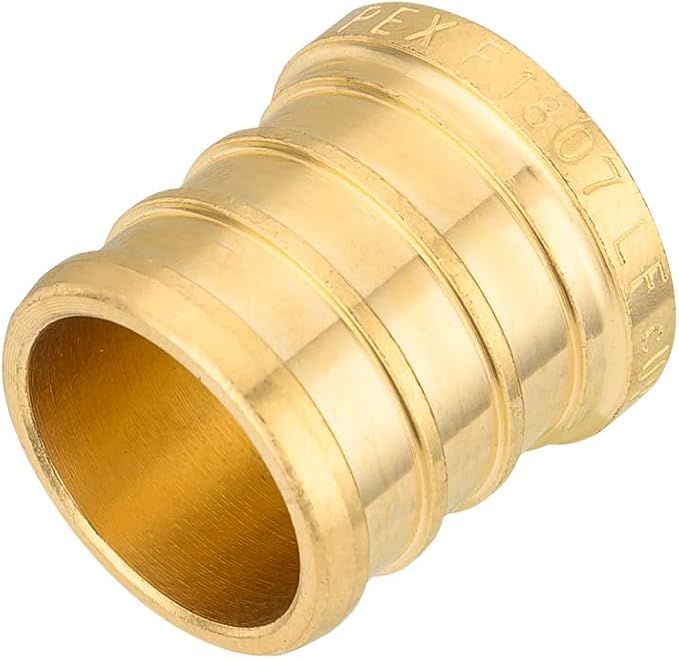 (Pack of 5) EFIELD Pex 1-inch End Cap (Plug) Crimp Brass Fittings, ASTM F1807, ANSI/NSF-61
