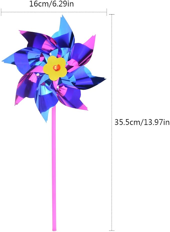 100pcs Plastic Rainbow Pinwheel,Windmill Party Pinwheels DIY Pinwheels Set for Kids Toy Garden Lawn Party Decor (100)-BloomoryGarden