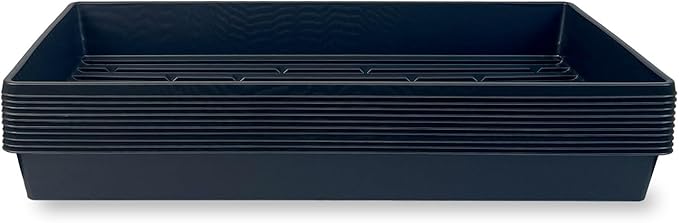 10 Plant Growing Trays (No Drain Holes) - 20" x 10" - Perfect Garden Seed Starter Grow Trays: for Seedlings, Indoor Gardening, Growing Microgreens, Wheatgrass & More - Soil or Hydroponic-BloomoryGarden