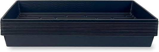 10 Plant Growing Trays (No Drain Holes) - 20" x 10" - Perfect Garden Seed Starter Grow Trays: for Seedlings, Indoor Gardening, Growing Microgreens, Wheatgrass & More - Soil or Hydroponic-BloomoryGarden