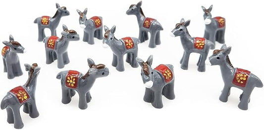 MAOMIA 20pcs Miniature Donkey Figurines Easter Cake Toppers, Mini Donkey DIY Craft Plant Pot Fairy Garden Landscape Decor Ornament-BloomoryGarden
