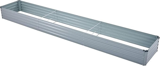 12x2x1FT Galvanized Raised Garden Beds Kit Large Outdoor Metal Gardening Planter Box for Vegetable Elevated Flower Herbs, Gray-BloomoryGarden