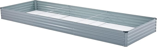 12x4x1FT Galvanized Raised Garden Beds Kit Large Outdoor Metal Gardening Planter Box for Vegetable Elevated Flower Herbs, Gray-BloomoryGarden