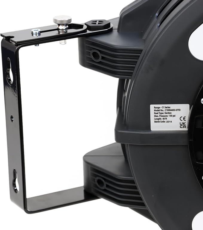 Macnaught C1 Series Retractable Garden Hose Reel, 40 Ft Water Hose Reel Heavy Duty Retractable Hose with Metal 180° Swivel Rotation Bracket for Wall Mount - Gray-BloomoryGarden