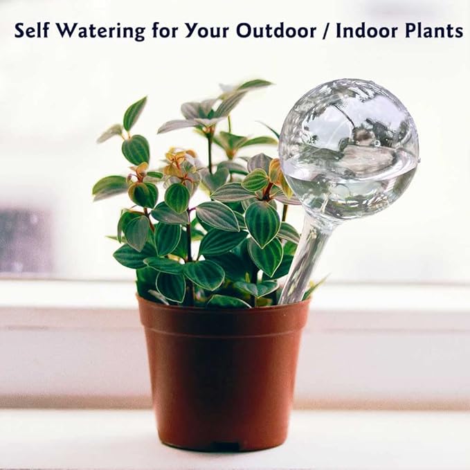 10pcs Plant Watering Devices, Planter Self Watering Globes for Home Potting, Plastic Garden Flower Plant Watering Spikes Automatic Plant Waterer System Set Suit for All Indoor Outdoor Plant-BloomoryGarden