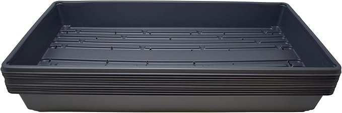 10 Plant Growing Trays (WITH Drain Holes) - 20" x 10" - Perfect Garden Seed Starter Grow Trays: for Seedlings, Indoor Gardening, Growing Microgreens, Wheatgrass & More - Soil or Hydroponic-BloomoryGarden