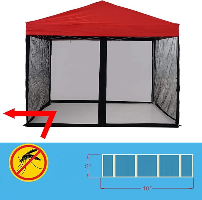 10x10 Mosquito Net with Zipper for Patio Camping Gazebo and Canopy Tent, Outdoor Gazebo Replacement Mosquito Netting Tent Screen Wall, Ultra Fine Mesh(Only Net No Frame)-BloomoryGarden