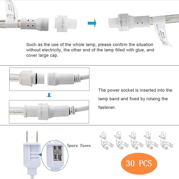 100ft LED Rope Lights Outdoor, 720 LED Connectable and Flexible Tube Lights with 8 Modes, Waterproof LED Rope Lighting for Garden, Patio, Pool, Bedroom, Party, Indoor Outdoor Decoration (Multicolor)-BloomoryGarden