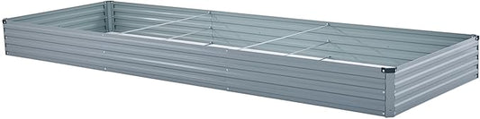 12x4x1ft Galvanized Raised Garden Bed,Outdoor Planter Box Metal Patio Kit Planting Bed for Vegetables Flowers Herb,Grey-BloomoryGarden