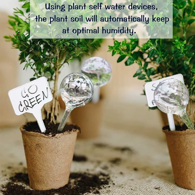 10pcs Plant Watering Devices, Planter Self Watering Globes for Home Potting, Plastic Garden Flower Plant Watering Spikes Automatic Plant Waterer System Set Suit for All Indoor Outdoor Plant-BloomoryGarden