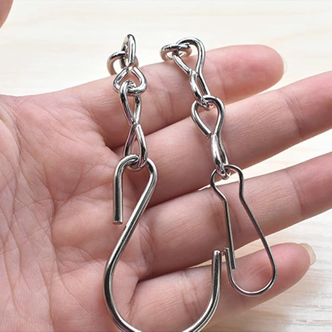 10 Pack 9.5 Inch Silver Hanging Chains for Hanging Bird Feeders, Bird Houses, Planters, Baskets, Birdbaths, Lanterns, Wind Chimes, Billboards, Signs and Ornaments-BloomoryGarden