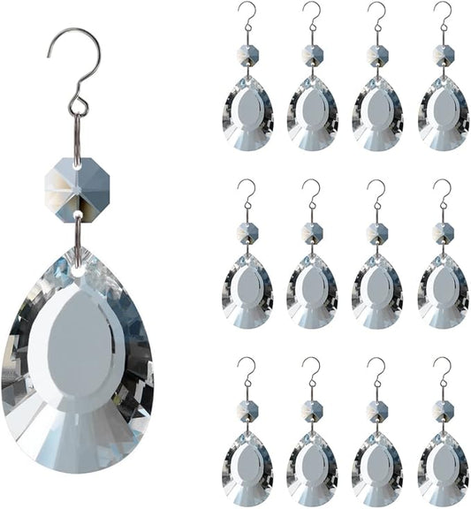 12pcs Crystal Suncatchers, Hanging Crystals Chandelier Prisms for Windows, Rainbow Maker Home Decoration-BloomoryGarden