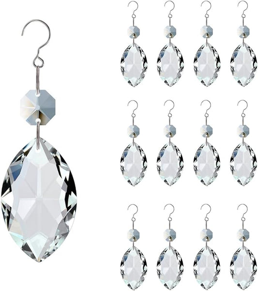 12pcs Crystal Suncatchers, Hanging Crystals Chandelier Prisms for Windows, Rainbow Maker Home Decoration-BloomoryGarden