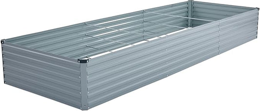 12x4x1.5ft Galvanized Raised Garden Bed,Outdoor Planter Box Metal Patio Kit Planting Bed for Vegetables Flowers Herb,Grey-BloomoryGarden