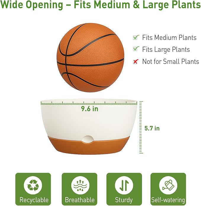 10 Inch Hanging Planters for Indoor & Outdoor Use (2 Pack) - Self-Watering & Drainage Flower Pots with Chain & Macrame Hangers (White, 10 in)-BloomoryGarden