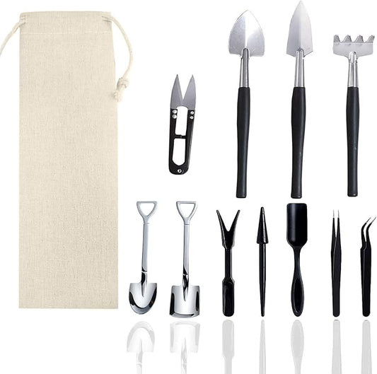 12 Pcs Succulent Tools Set Mini Transplanting Garden Tools Kit for Indoor Gardening Flower Pot Cactus Care-BloomoryGarden
