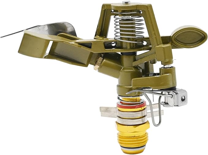 1/2 Inch Brass Impact Sprinkler with Nozzles Adjustable 0-360 Degree Coverage Pattern Heavy Duty Lawn Sprinkler Head for Yard Lawn Grass Patio Garden Irrigation (1Pcs)-BloomoryGarden