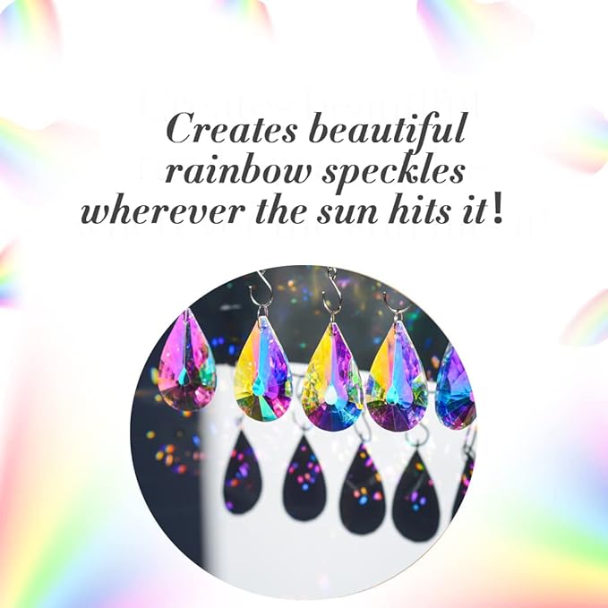 10 Pack Colorful Crystal Prisms Suncatcher,Sun Shine Catcher Rainbow Pendants,Crystals Prisms for Windows,Glass Hanging Decor for Home Garden Wedding DIY Ornament-BloomoryGarden