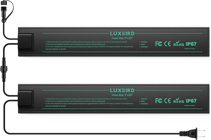 LUXBIRD Daisy Chain Heating Mats, 2 Pack, 3 * 20 inches, IP67 Waterproof PVC-BloomoryGarden
