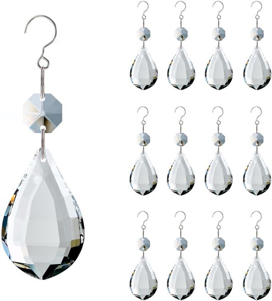 12pcs Crystal Suncatchers, Hanging Crystals Chandelier Prisms for Windows, Rainbow Maker Home Decoration-BloomoryGarden