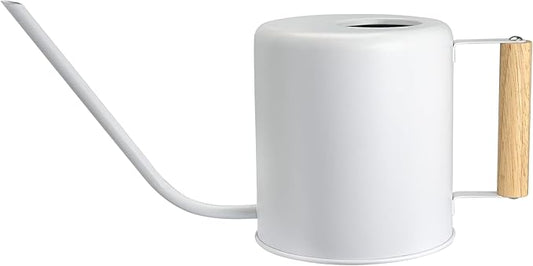 1.5 Liter Watering Can for Indoor Plants, House Plants, Flower Watering, Outdoor Plants - Small Metal Watering Can with Long Spout (White)-BloomoryGarden