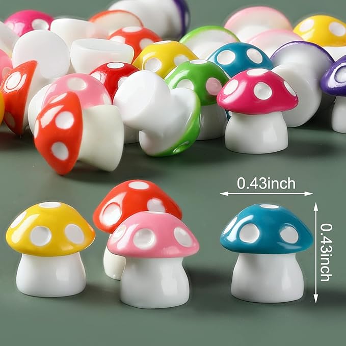 160 Pcs Tiny Mushrooms Mini Figurines Miniature Cute Colorful Mushroom Figurines Indoor Outdoor Mushroom Statue Decor Mushroom Decoration for Garden Landscape Bonsai Craft Ornament(Mixed Color,M)-BloomoryGarden