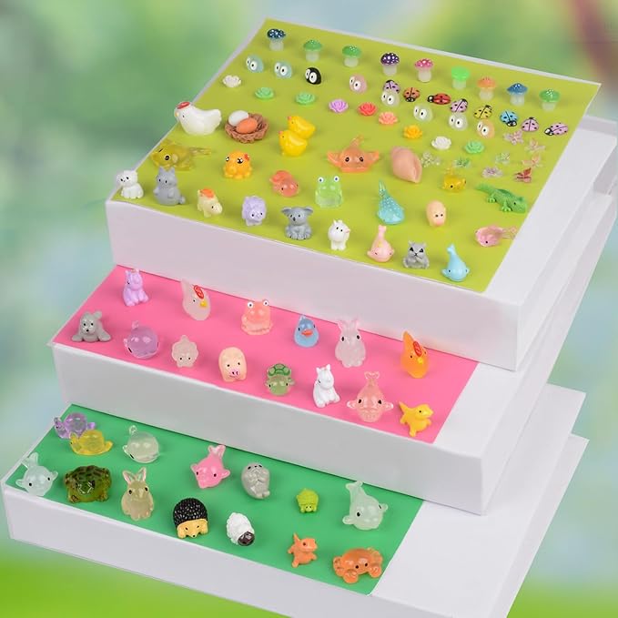 150 Pcs Mini Resin Animals Miniature Animal Figurines Tiny Resin Animals Mini Animals Small Animals Figures Bulk for Fairy Garden Décor Micro Landscape Ornaments Dollhouse Craft Accessories-BloomoryGarden