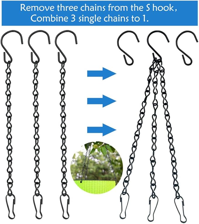10 Pack 9.5 Inch Black Hanging Chains, Garden Plant Hangers for Hanging Bird Feeders, Billboards, Chalkboards, Basket, Planters, Lanterns, Wind Chimes and Decorative Ornaments Etc-BloomoryGarden