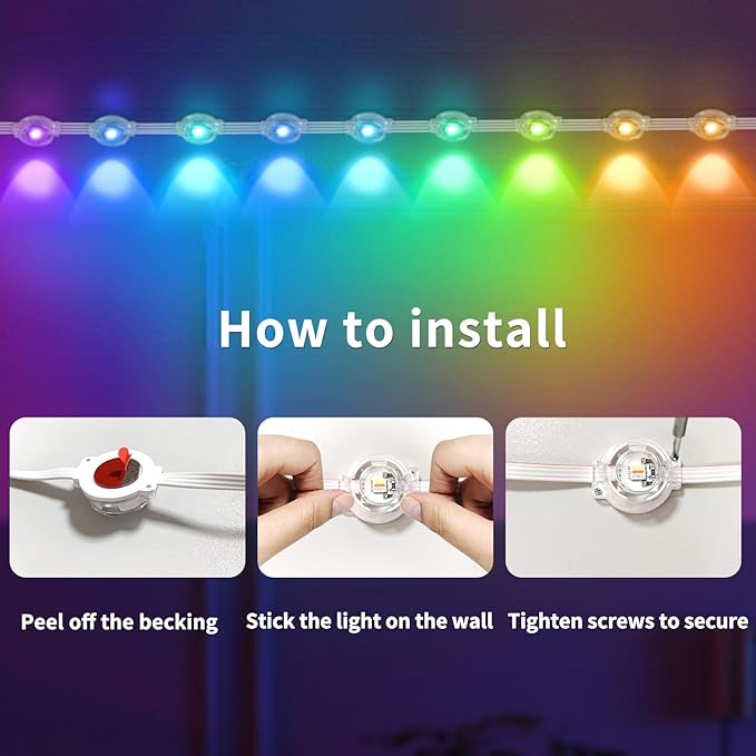 100ft Permanent Outdoor Light,RGB Eaves Lights with App Control Remote,DIY IP67 Waterproof Under Eave Lighting,Outside led Lights for Christmas,Garden,House Decorations-BloomoryGarden
