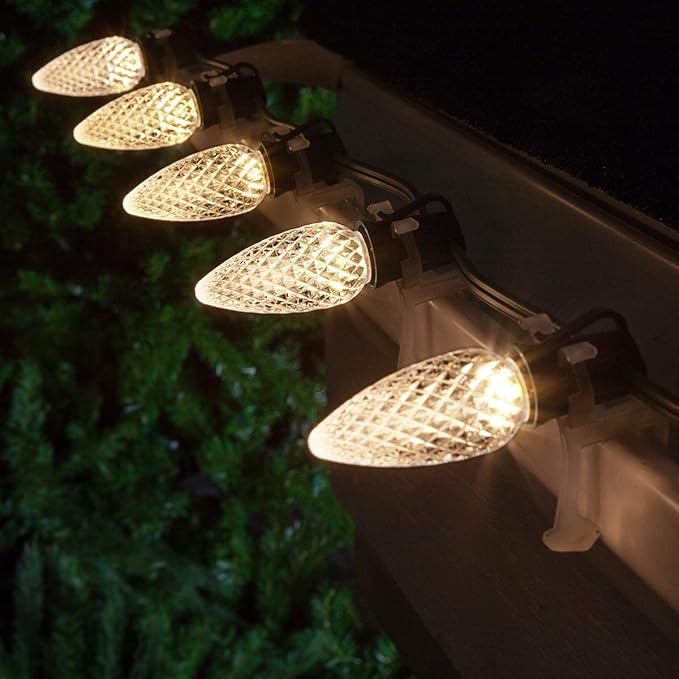 100Pack C9 Replacement LED Light Bulbs, Strawberry Christmas Bulb 2700K Soft White Shatterproof & Waterproof Outdoor String Light Bulbs, E17 Candelabra Base Edison Bulbs for Holiday Decoration-BloomoryGarden