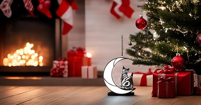 Loss of Cat Tabby Cat American Shorthair Cat Memorial Gifts Stained Glass Cat Gifts for Cat Lovers.-BloomoryGarden