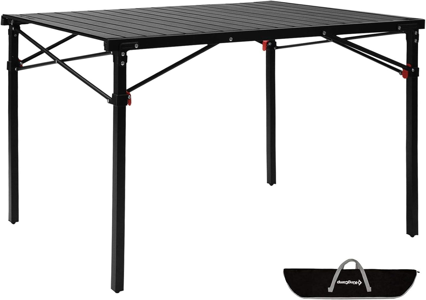 KingCamp Lightweight Compact Folding Camping Table,Stable Aluminum Alloy Folding Roll up Table for 4-6 Person for Picnic, Camping, Barbecue and Party,Portable Multifunctional Table with Carry Bag-BloomoryGarden