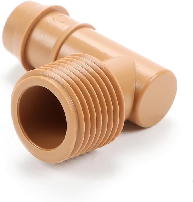 12 Pieces 3/4 Inch PVC to 1/2 Inch Drip Irrigation Adapter Fittings, 3/4" Male Pipe Thread(MPT) x 1/2" Drip Line Barbed Elbow Connectors 3/4-in PVC to 1/2-in Poly Tubing Adapter-BloomoryGarden