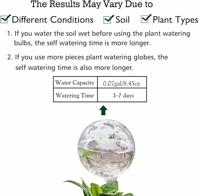 10pcs Plant Watering Devices, Planter Self Watering Globes for Home Potting, Plastic Garden Flower Plant Watering Spikes Automatic Plant Waterer System Set Suit for All Indoor Outdoor Plant-BloomoryGarden