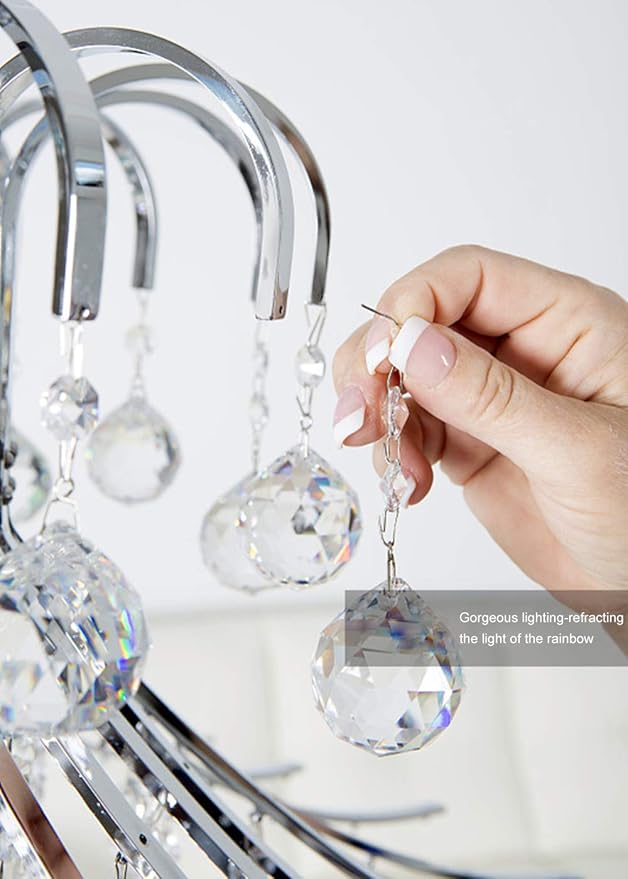 10Ppcs Sun Shine Catcher Chains for Pendant Prisms, 18.11 inch Crystal Prismatic Ball Suspension Chain with Hook for Crystal Prism Decoration DIY Crystal Decoration(10PCS)-BloomoryGarden
