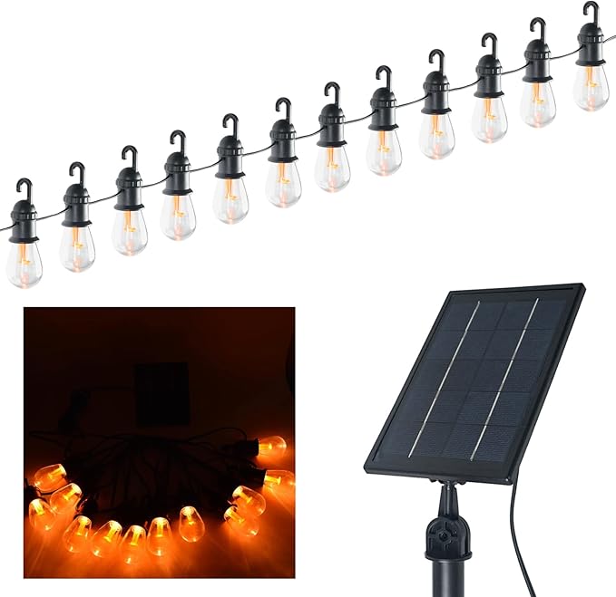 Luwint 27ft Solar String Lights - 12 Bulbs, Waterproof Fairy Hanging Lights for Outdoor Patio, Garden, Yard, and Deck Decoration - Solar Powered LED Lights-BloomoryGarden